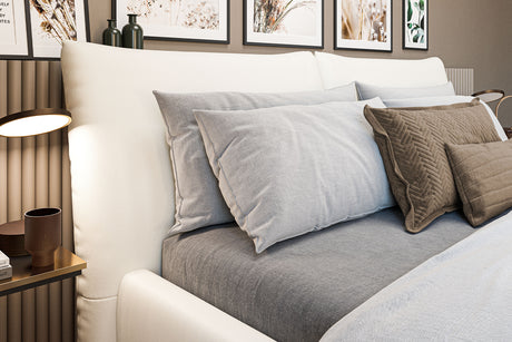 KAWOLA Bett HENRY Polsterbett Leder weiß
