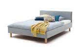 KAWOLA Bett LEO Polsterbett Stoff blau