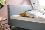 KAWOLA Bett LEO Polsterbett Stoff blau