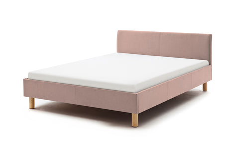 KAWOLA Bett LEO Polsterbett Stoff rosa