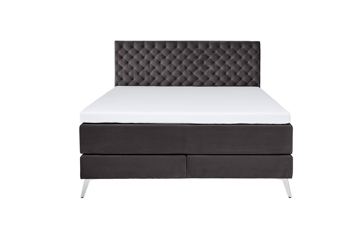 KAWOLA Bett SINDAR Boxspringbett Stoff anthrazit