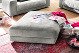 KAWOLA Big Hocker MADELINE Polsterhocker Cord hellgrau
