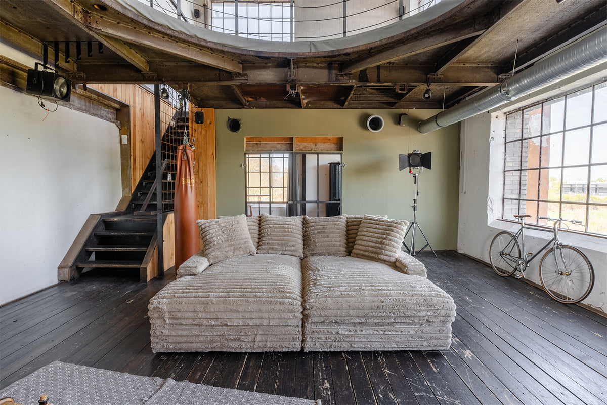 KAWOLA Big Sofa CADY Megacord taupe