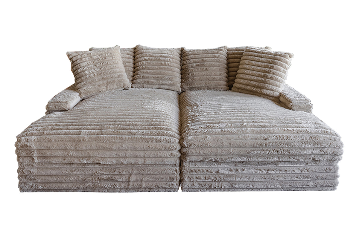 KAWOLA Big Sofa CADY Megacord taupe