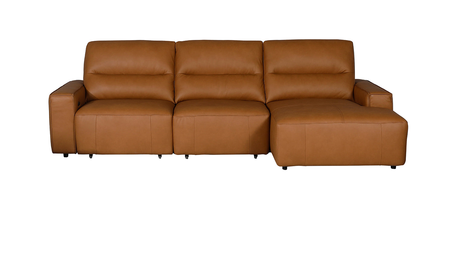 KAWOLA Big Sofa DORI motorischer Sitzvorzug Leder cognac