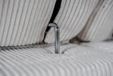 KAWOLA Big Sofa KIANA 3-Sitzer Funktionssofa Kopfstütze verstellbar Cord cremeweiß