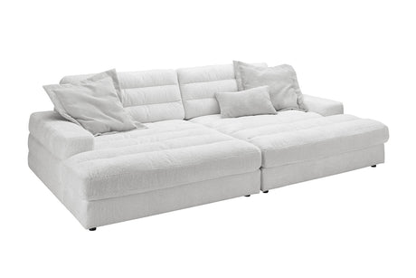 KAWOLA Big Sofa LANA Stoff hellgrau
