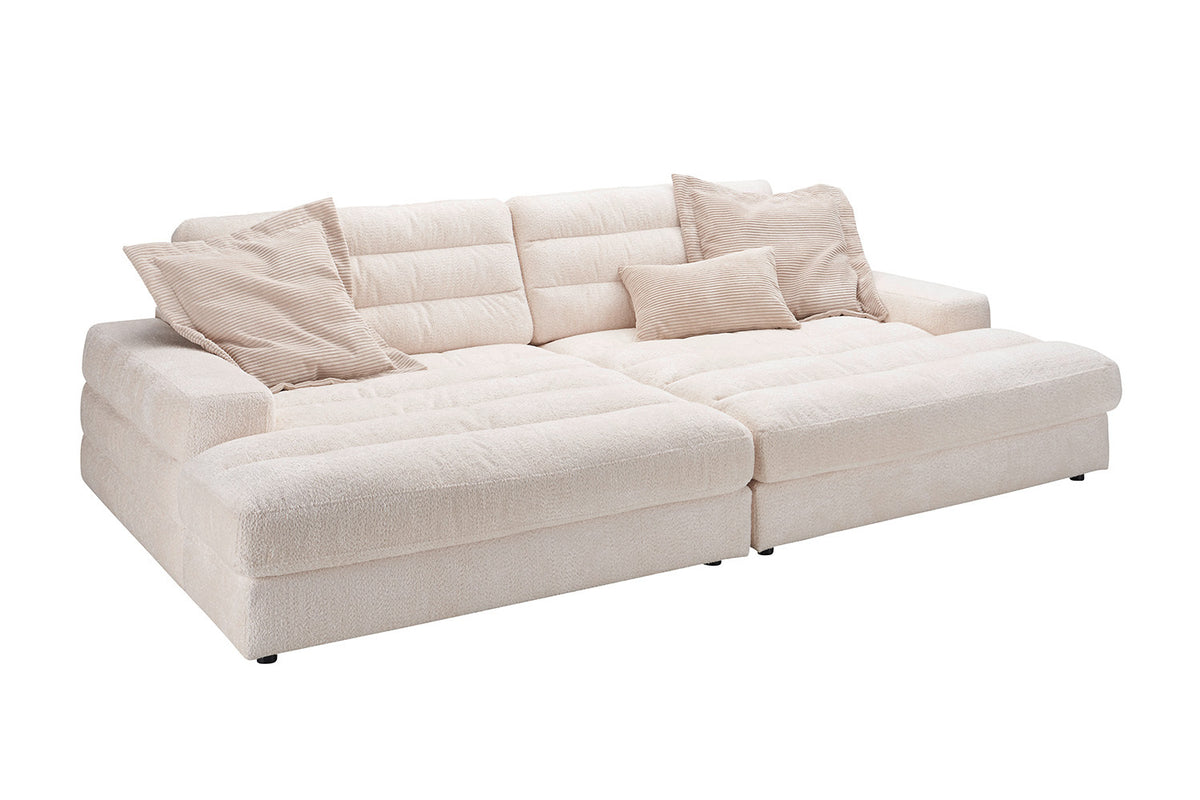 KAWOLA Big Sofa LANA Stoff weiß