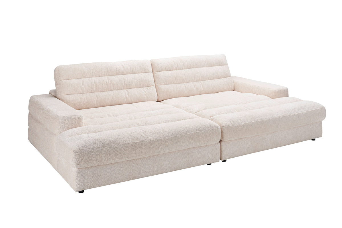 KAWOLA Big Sofa LANA Stoff weiß