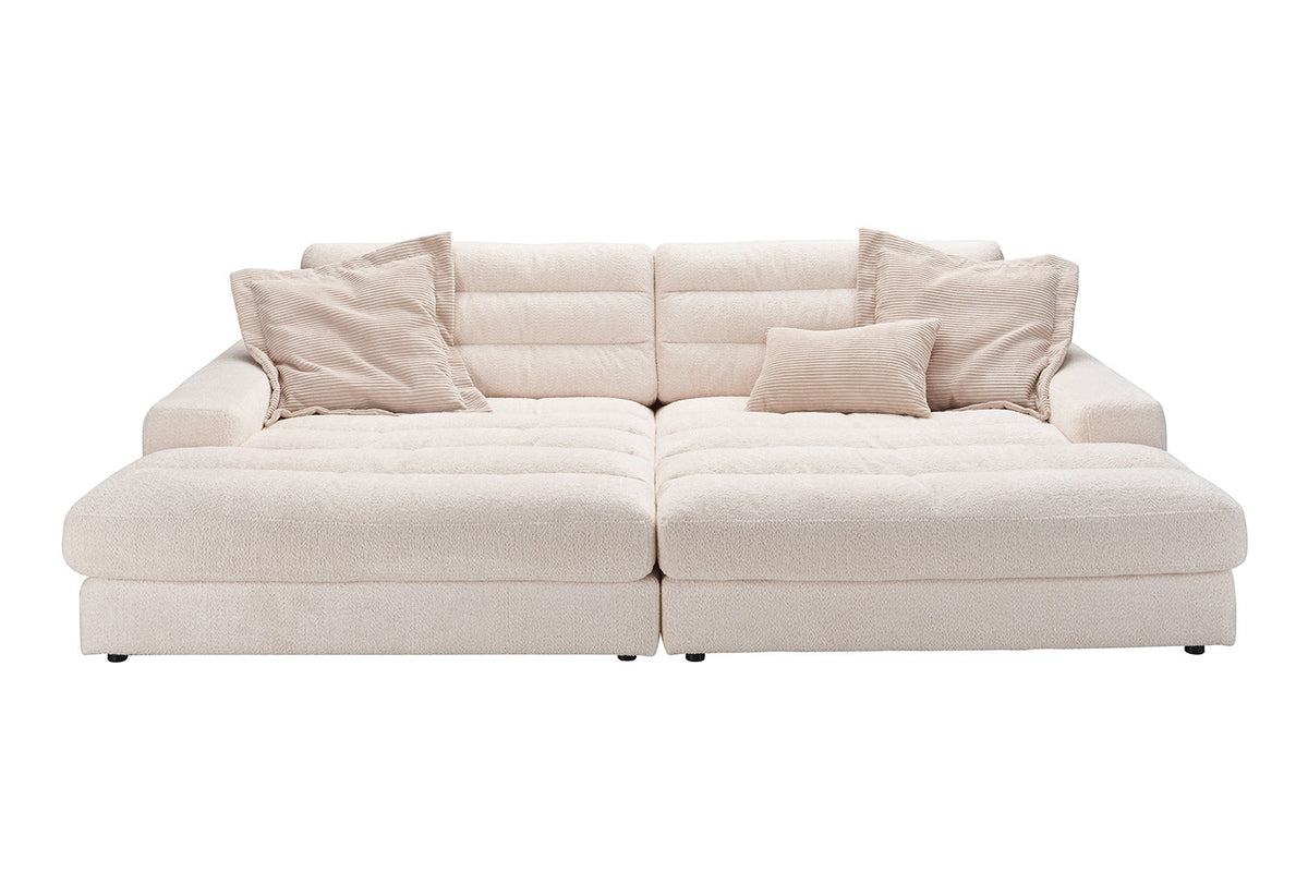 KAWOLA Big Sofa LANA Stoff weiß