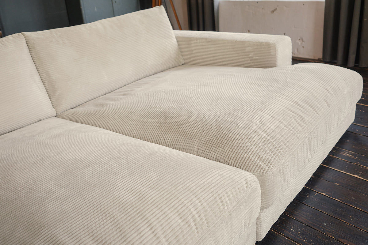 KAWOLA Big Sofa MADELINE Cord cremeweiß