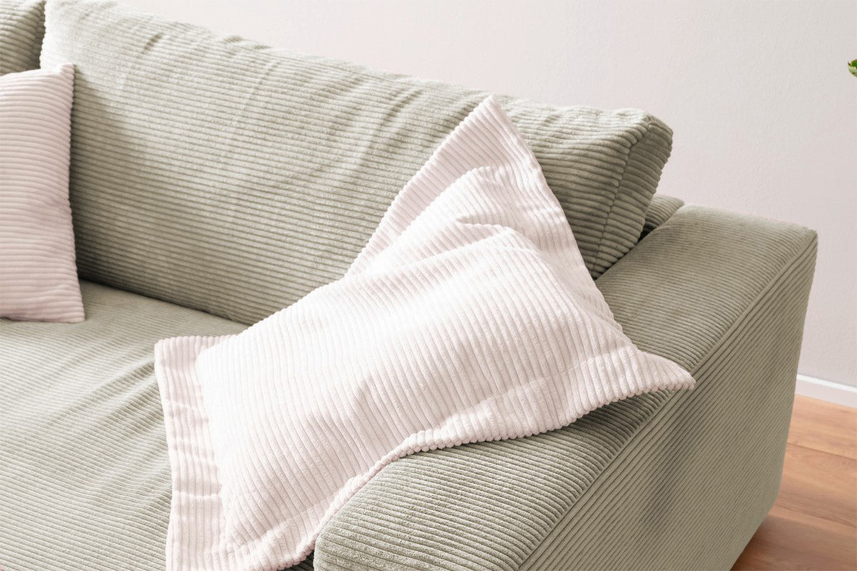 KAWOLA Big Sofa MADELINE Cord cremeweiß