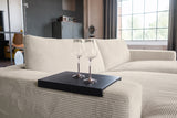 KAWOLA Big Sofa MADELINE Cord cremeweiß mit Hocker und 4 Zierkissen