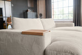 KAWOLA Big Sofa MADELINE Cord cremeweiß mit Hocker und 4 Zierkissen