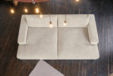 KAWOLA Big Sofa MADELINE Cord cremeweiß mit Hocker und 4 Zierkissen