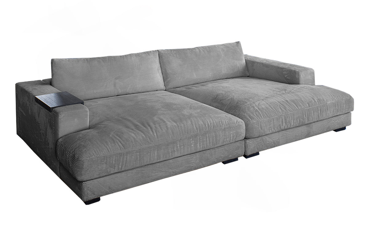 KAWOLA Big Sofa MADELINE Cord grau