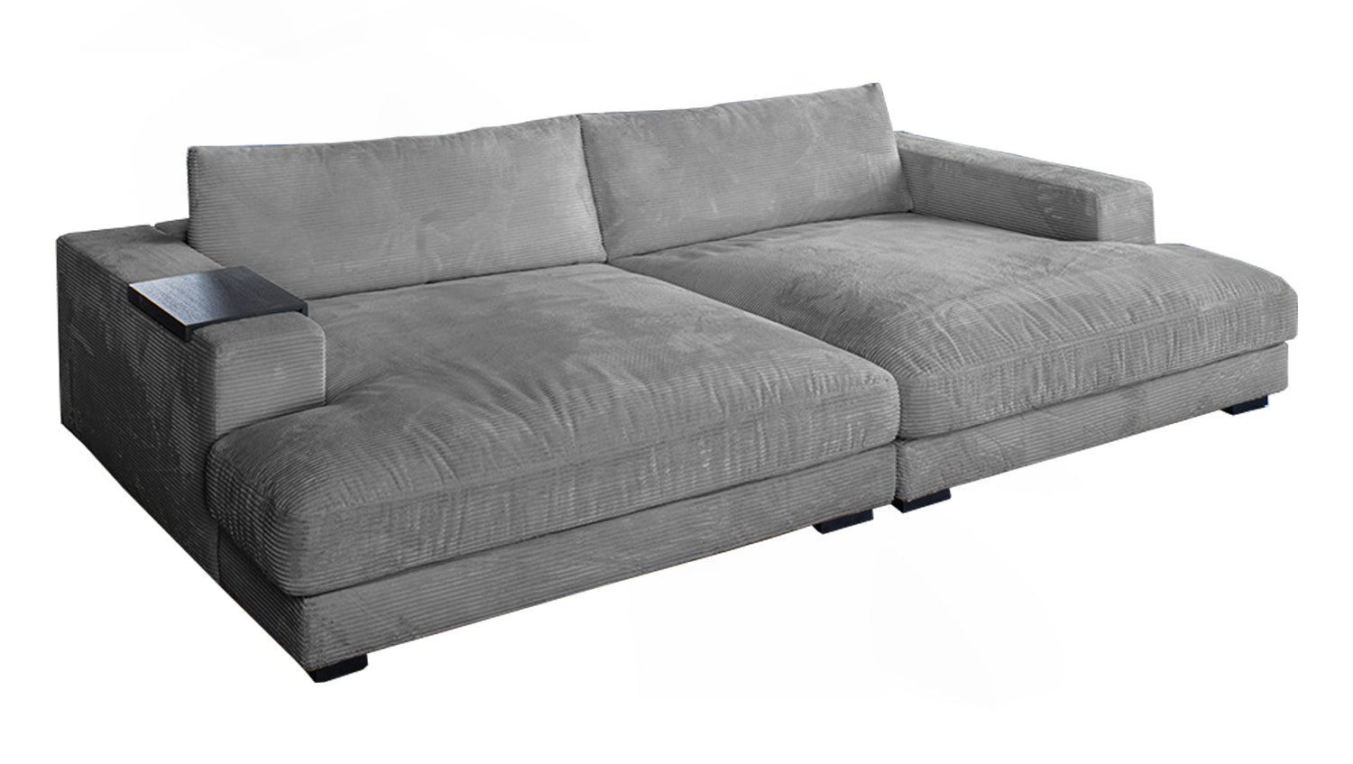 KAWOLA Big Sofa MADELINE Cord grau