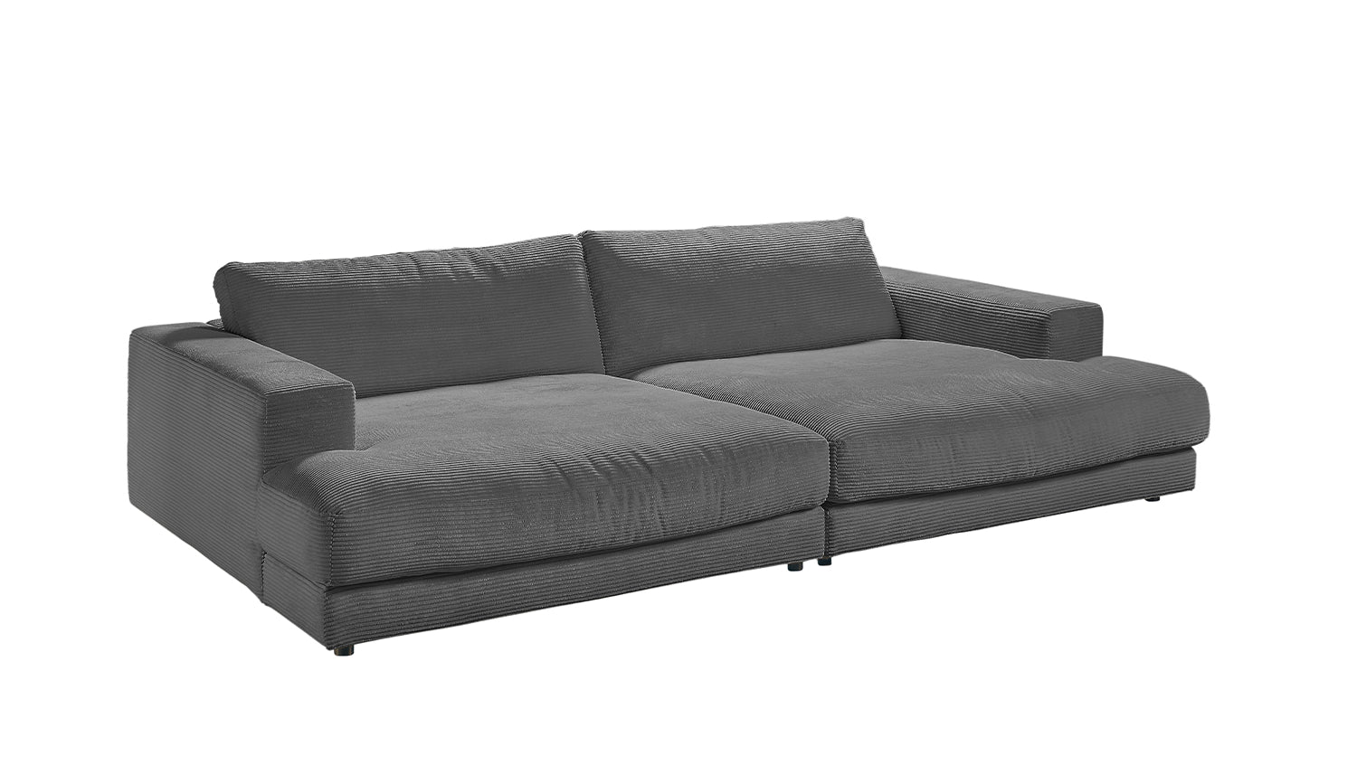 KAWOLA Big Sofa MADELINE Cord grau