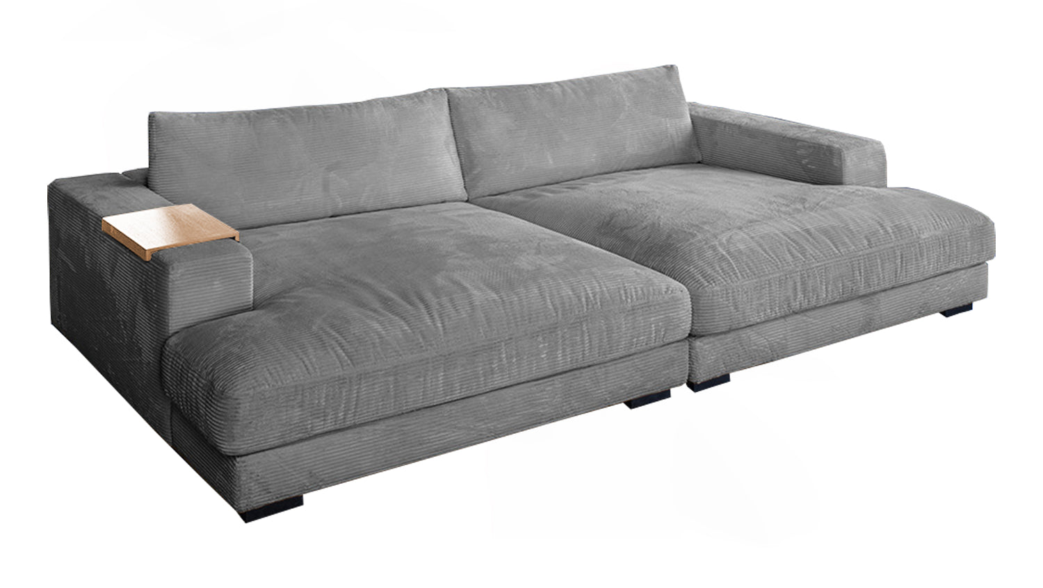 KAWOLA Big Sofa MADELINE Cord grau
