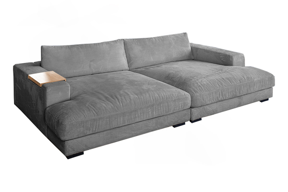 KAWOLA Big Sofa MADELINE Cord grau