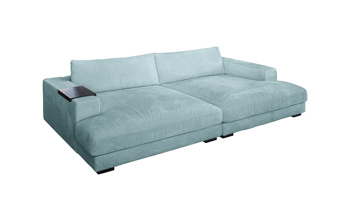 KAWOLA Big Sofa MADELINE Cord hellblau