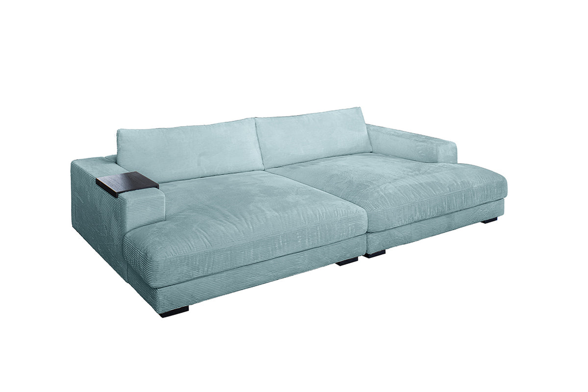 KAWOLA Big Sofa MADELINE Cord hellblau