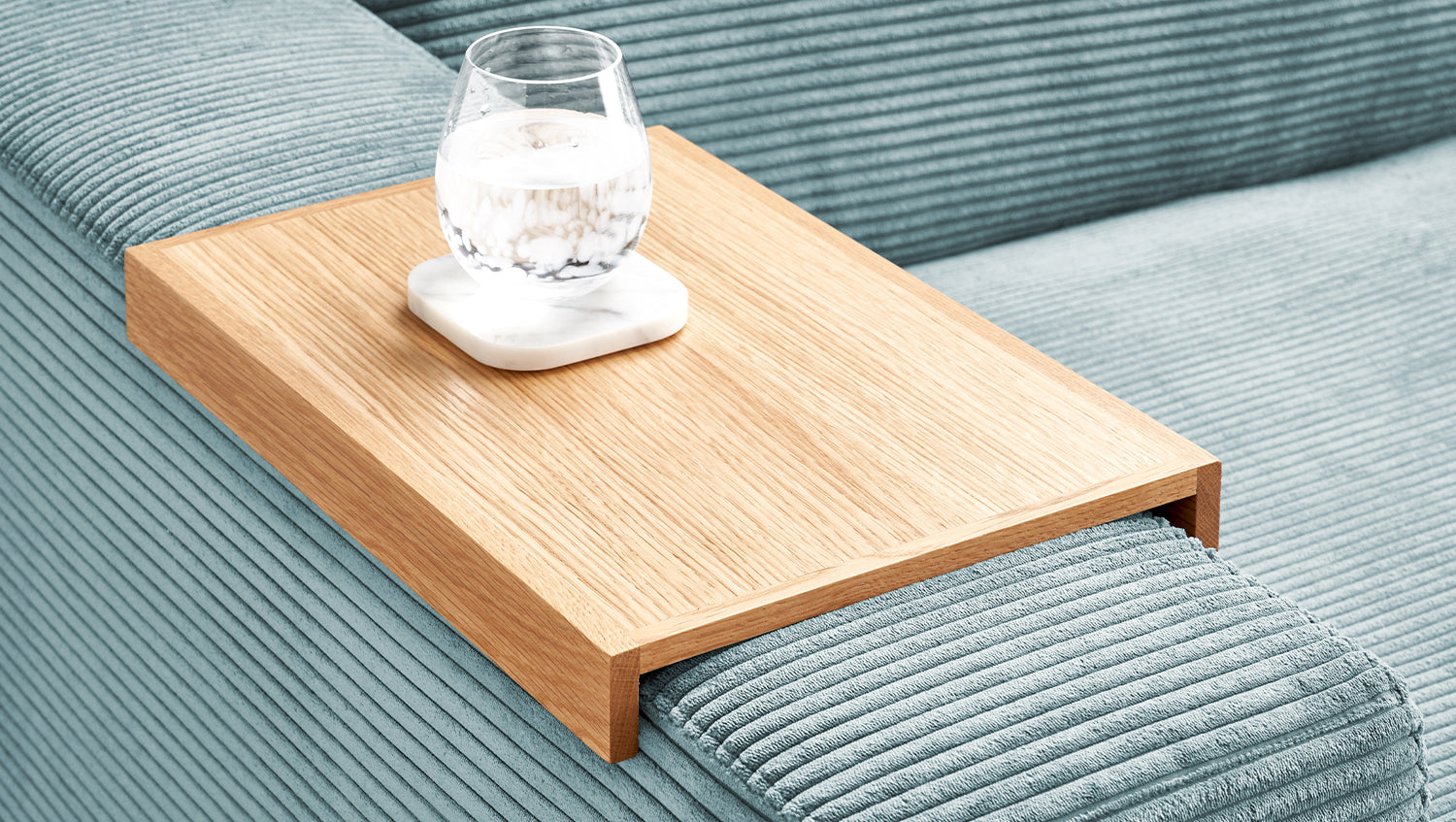 KAWOLA Big Sofa MADELINE Cord hellblau