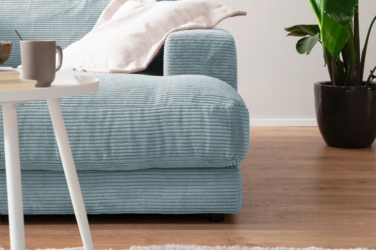 KAWOLA Big Sofa MADELINE Cord hellblau