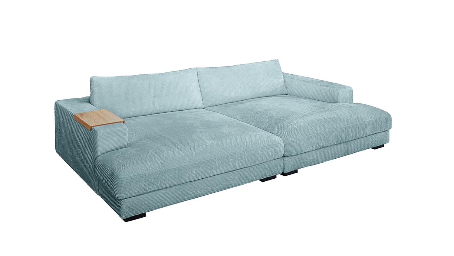 KAWOLA Big Sofa MADELINE Cord hellblau