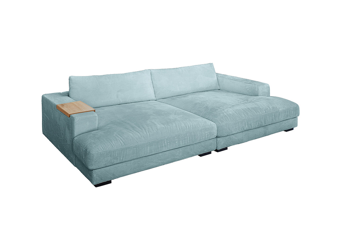 KAWOLA Big Sofa MADELINE Cord hellblau