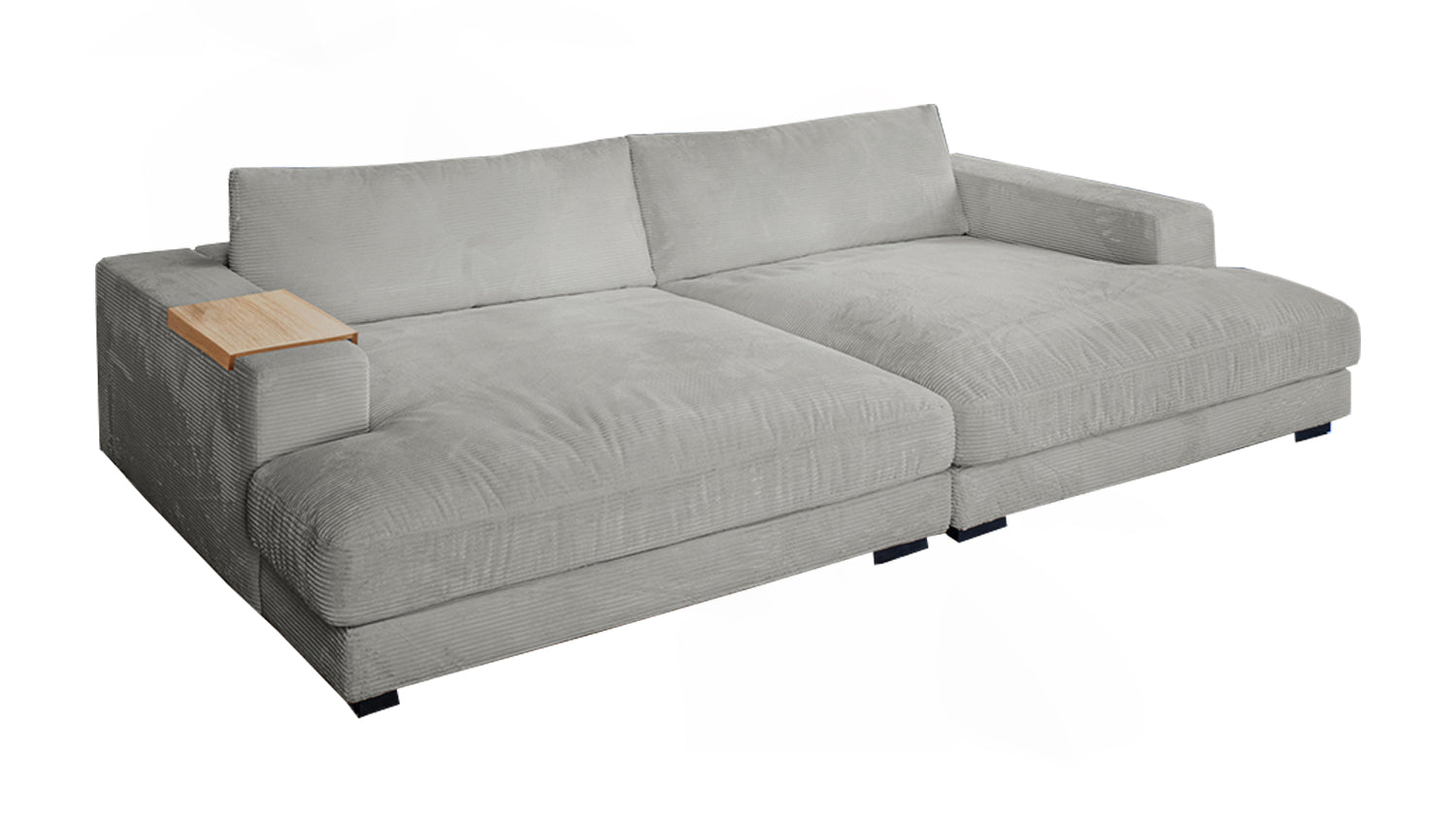 KAWOLA Big Sofa MADELINE Cord hellgrau