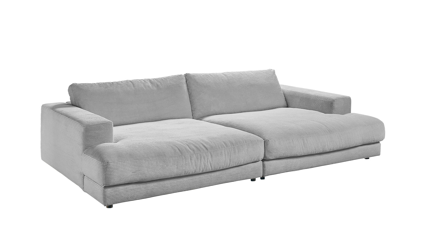 KAWOLA Big Sofa MADELINE Cord hellgrau