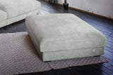KAWOLA Big Sofa MADELINE Cord hellgrau mit Hocker und 4 Zierkissen