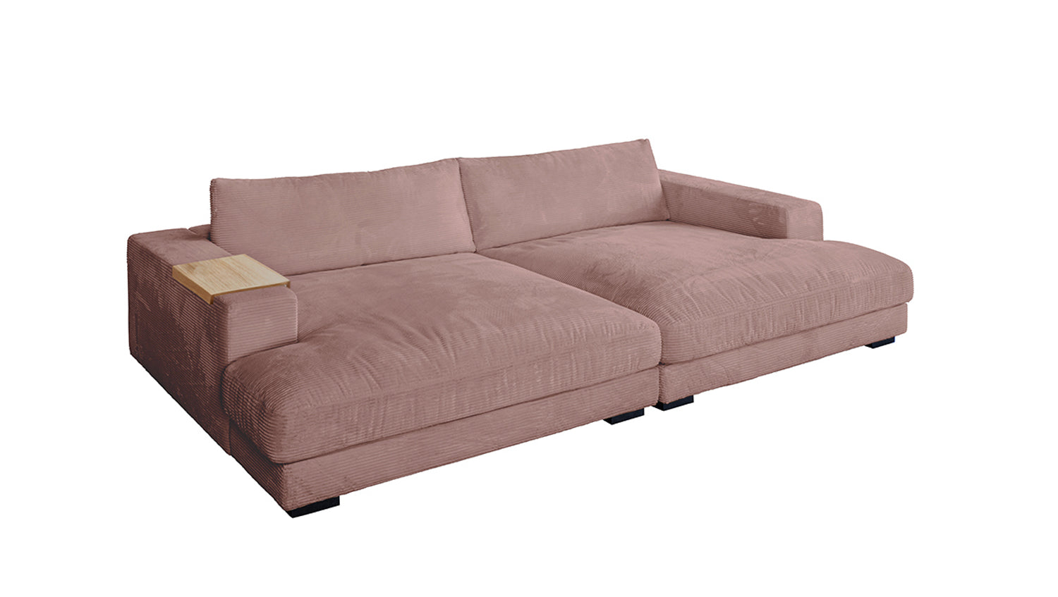 KAWOLA Big Sofa MADELINE Cord rosa