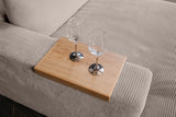 KAWOLA Big Sofa MADELINE Cord taupe mit Hocker und 4 Zierkissen