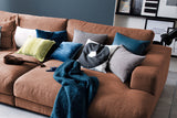KAWOLA Big Sofa MADELINE Stoff cognac