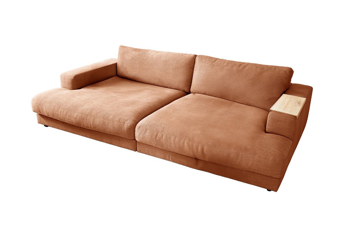 KAWOLA Big Sofa MADELINE Stoff cognac