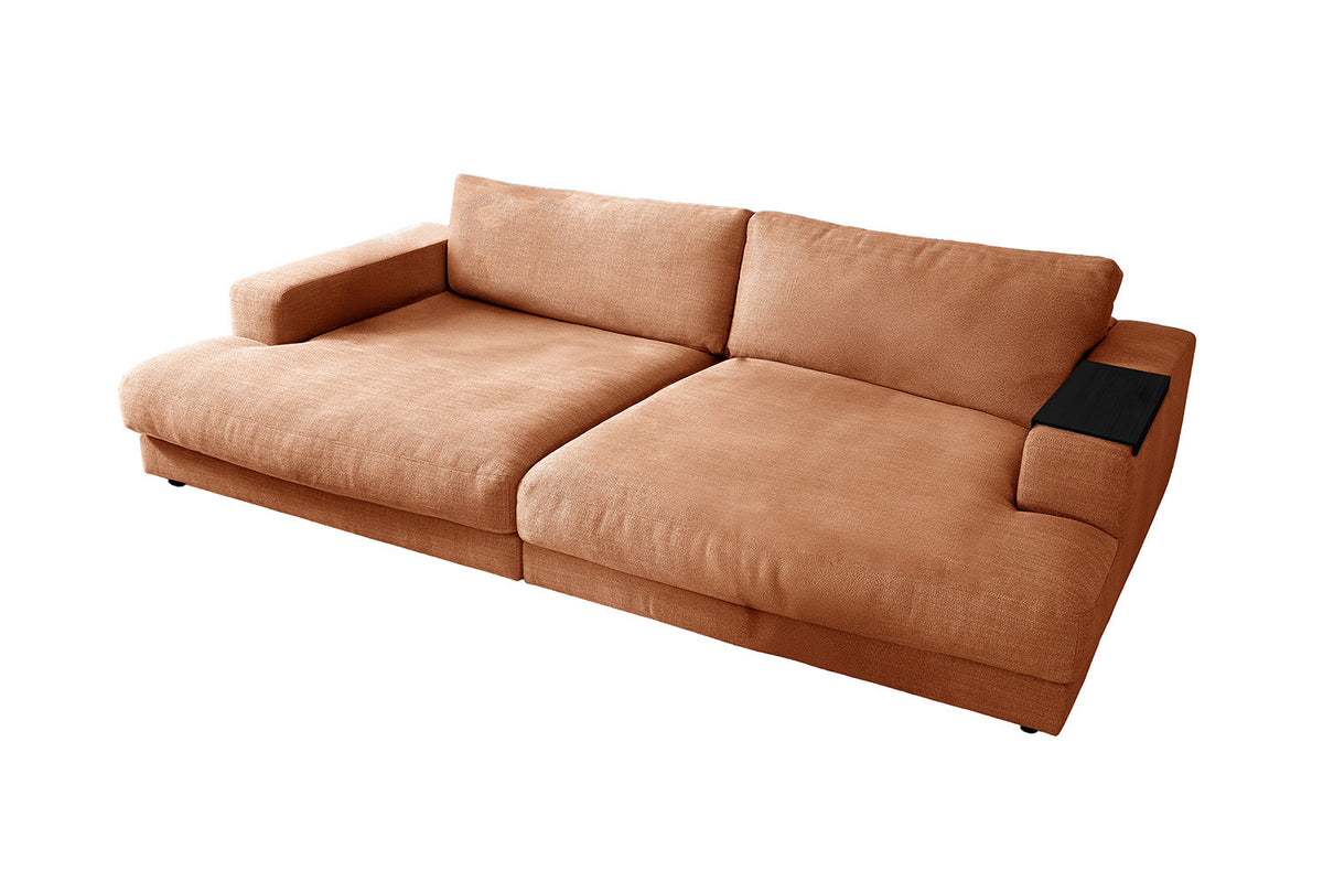 KAWOLA Big Sofa MADELINE Stoff cognac