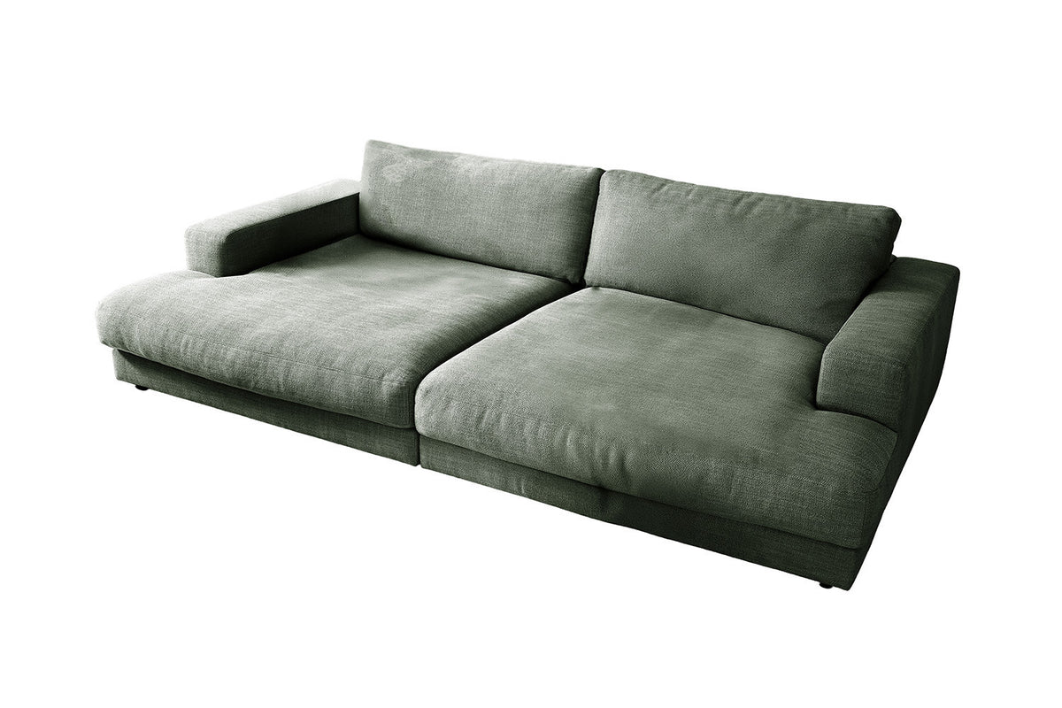KAWOLA Big Sofa MADELINE Stoff olivgrün