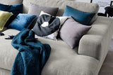 KAWOLA Big Sofa MADELINE Stoff silber