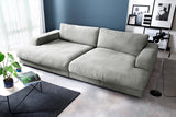 KAWOLA Big Sofa MADELINE Stoff silber, 290 x 170, ohne Holztablett