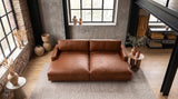 KAWOLA Big Sofa MARLIN Lederfaserstoff cognac