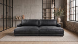 KAWOLA Big Sofa MARLIN Lederfaserstoff schwarz