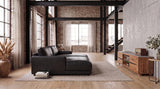 KAWOLA Big Sofa MARLIN Lederfaserstoff schwarz