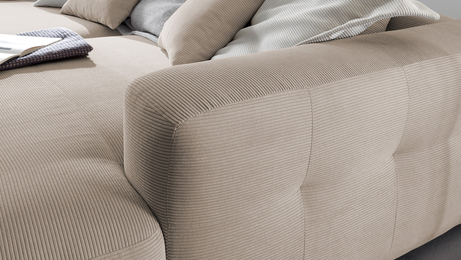 KAWOLA Big Sofa MIKA Feincord beige