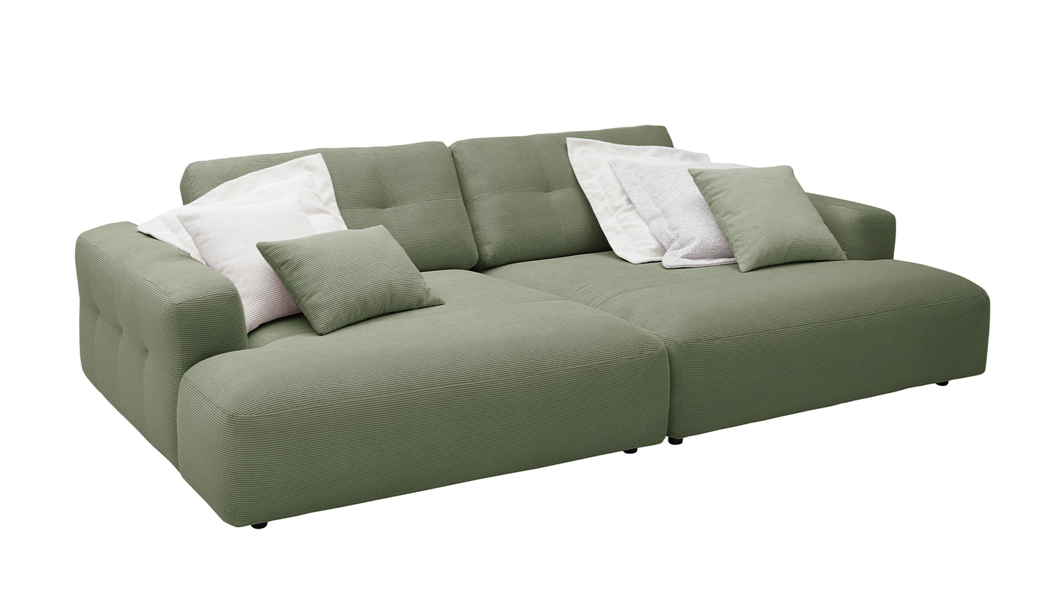 KAWOLA Big Sofa MIKA Feincord olivgrün
