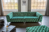 KAWOLA Big Sofa NARLA Chesterfield Sofa Velvet grün
