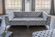KAWOLA Big Sofa NARLA Chesterfield Sofa Velvet silber