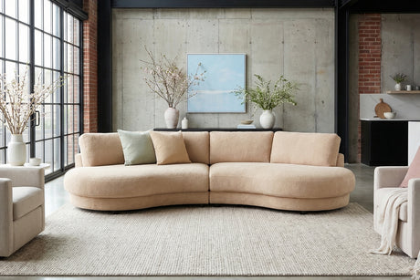 KAWOLA Big Sofa PADANA Stoff creme