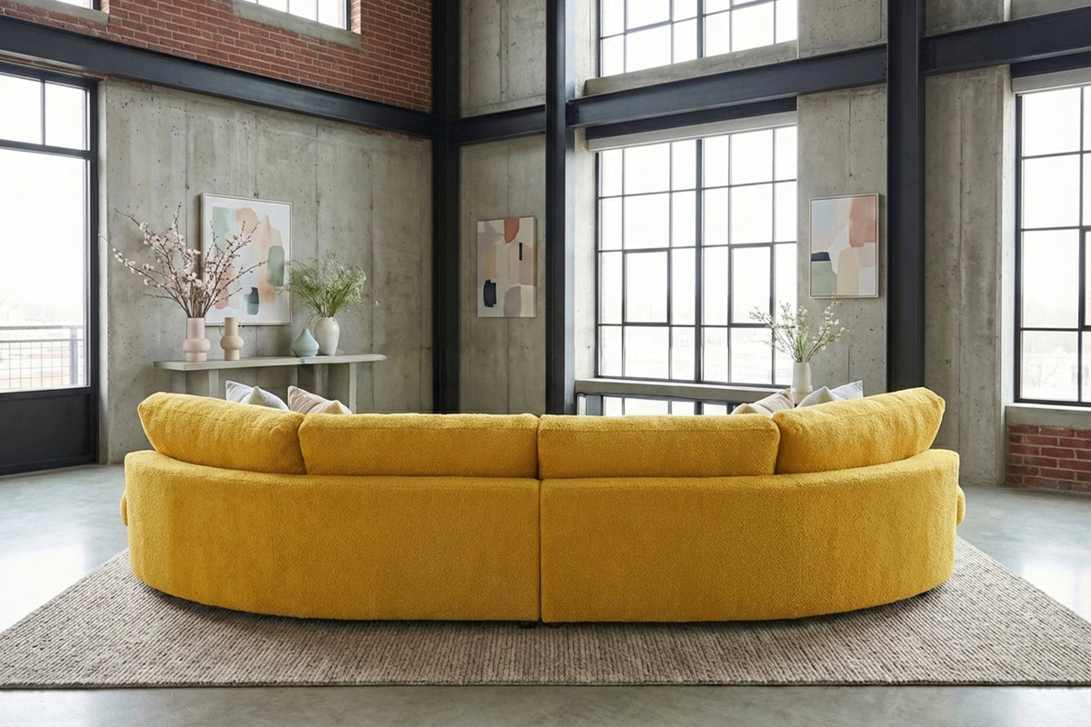 KAWOLA Big Sofa PADANA Stoff gelb